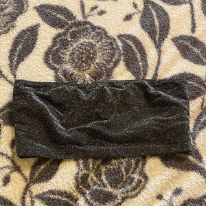 PINK Victoria's Secret Shimmer Black Bandeau Bikini Top